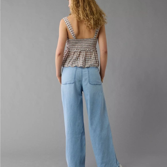 American Eagle Dream Drape Low Rise Wide Leg Pull On Jeans - Picture 3 of 5